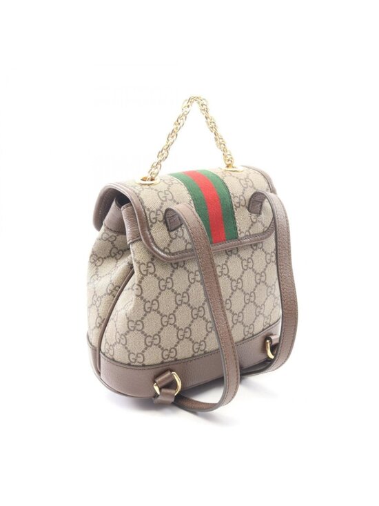 Gucci Backpack Ophidia Mini GG Supreme Beige Brown Canvas Leather main image 4